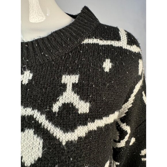 Zinv & Cdupe Vintage Large Cat Lady Black Cat Patterned Sweater Fabric Pilling - Picture 8 of 16